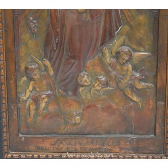 Antique Copper Relief signed by Murillo