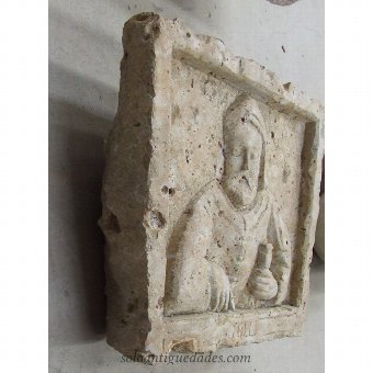Antique Bible character limestone relief