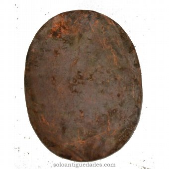Antique Medal oil on copper oval