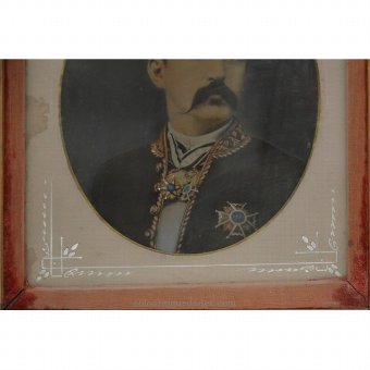 Antique Watercolor portrait of military male