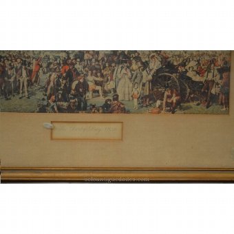 Antique Watercolor. "The Derby Day 1856"