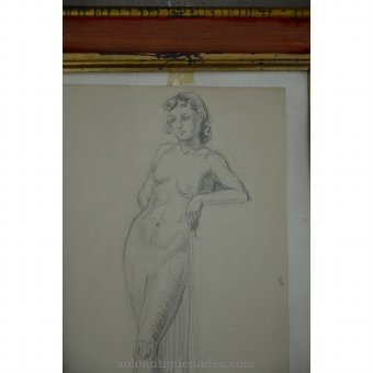 Antique Pencil drawing signed by E. Millan