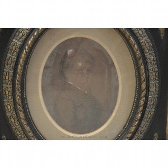 Antique Woman portrait in pastel