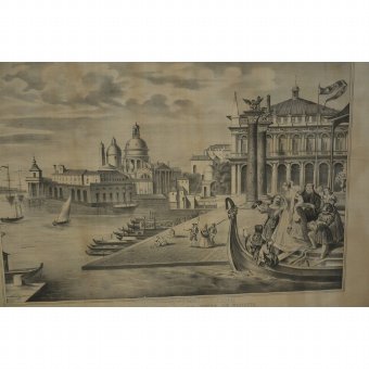 Antique Graphite drawing of Venice