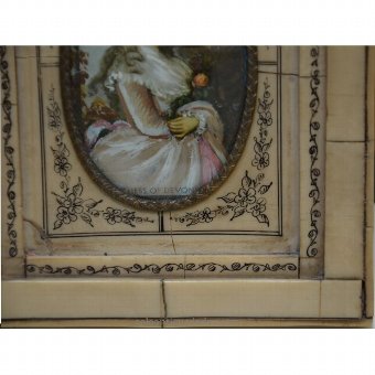 Antique Watercolor on ivory. Courtesan