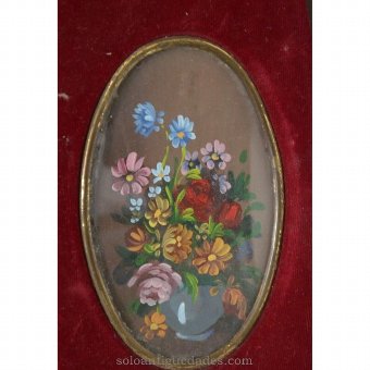 Antique Set of two watercolors and still life