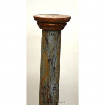 Antique Polychrome wood column