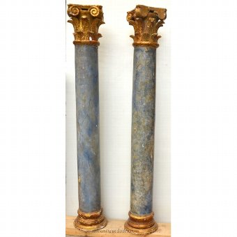 Antique Column with palm leaves and scrolls