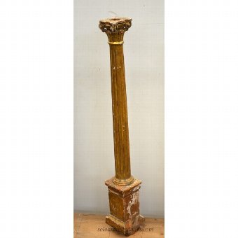 Antique Gilded Corinthian Column