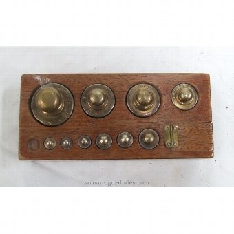 Antique Set of 10 brass weights