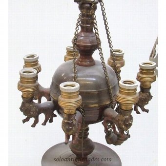 Antique Empire style oil lamp
