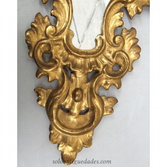 Antique Rococo Cornucopia central mirror sinuous profile