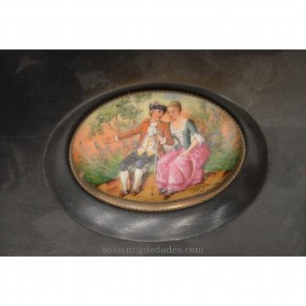 Antique Glazed ceramic couple in love