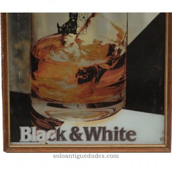 Antique Painting on glass, drink Black and White