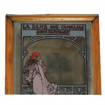Antique Painting on mirror representing lady.