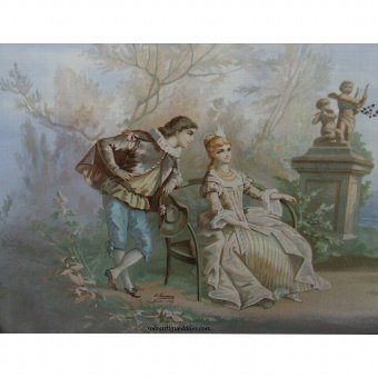 Antique Painting on glass landscape representing