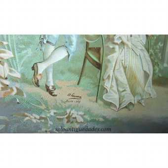 Antique Painting on glass landscape representing