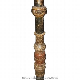 Antique Candle polychrome wooden rod