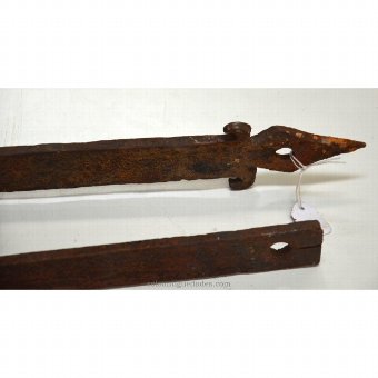 Antique Hinge formed by a flat strip iron
