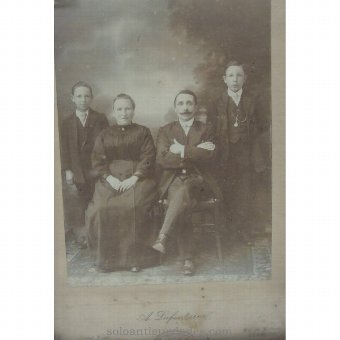 Antique Family photo with wood frame
