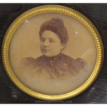 Antique Ebonizado framed portrait
