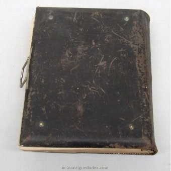 Antique Leather photo album with silver gilt