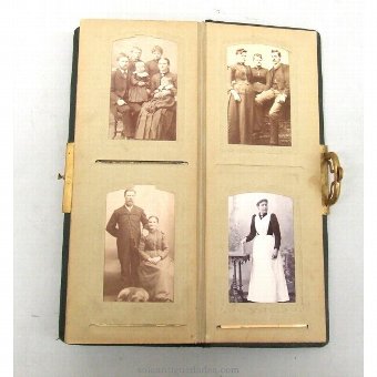 Antique Leather photo album decorated with flower