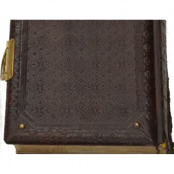 Antique Leather photo album with scrolls