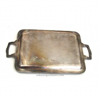 Antique Metal tray with geometric