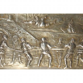 Antique Tray with genre scene
