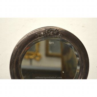 Antique Circular Vanity mirror with metal frame