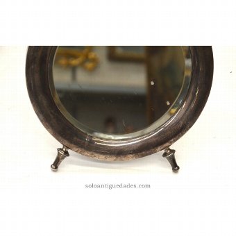 Antique Circular Vanity mirror with metal frame