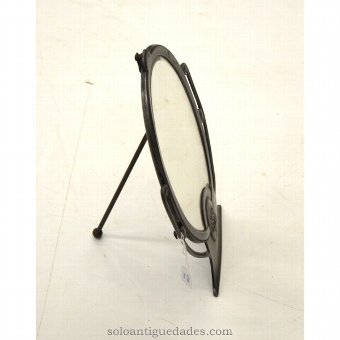 Antique Vanity mirror with oval metal frame