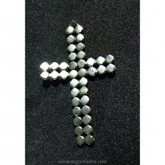 Antique Latin cross with silver base