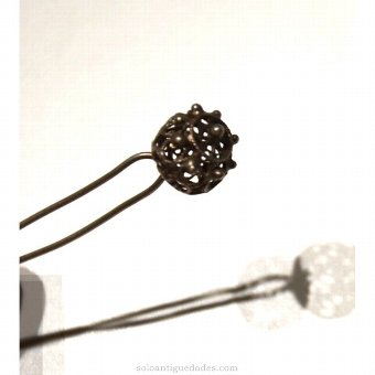 Antique Filigree Silver Hairpin
