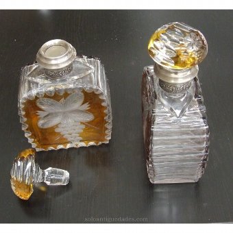 Antique Pair of glass decanters
