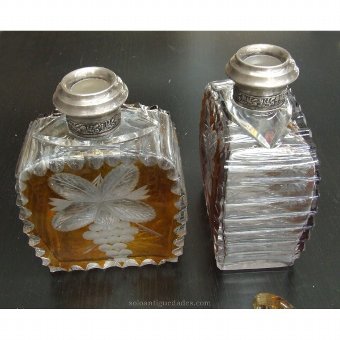 Antique Pair of glass decanters