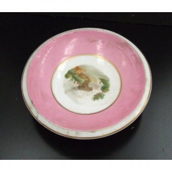 Antique Porcelain fruit bowl with rural landscape