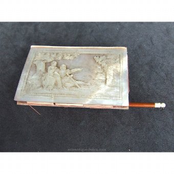 Antique Carved mother of pearl Agenda