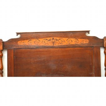 Antique Wood headboard decorated with marquetry