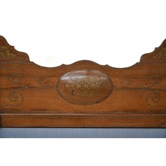 Antique Wood with padded headboard