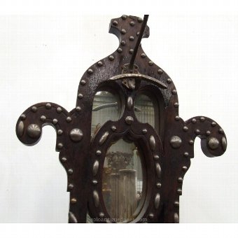 Antique Wooden coat rack with central mirror