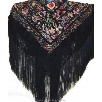 Antique Beautiful silk shawl