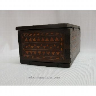 Antique Old collection box with inlaid decoration