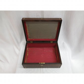 Antique Rosewood collection box with inscription "GCB"