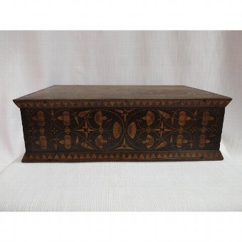 Antique Box with inlaid walnut collection