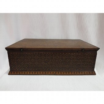 Antique Box with inlaid walnut collection
