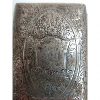 Antique Engraved silver cigarette case