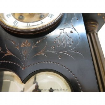 Antique French Clock obsidian box