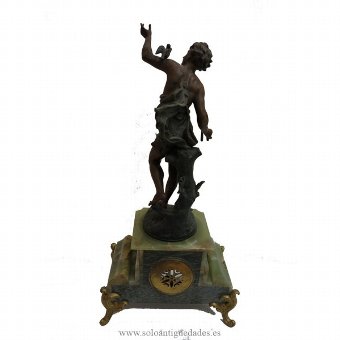 Antique Table clock with figure signed by Rancoulet